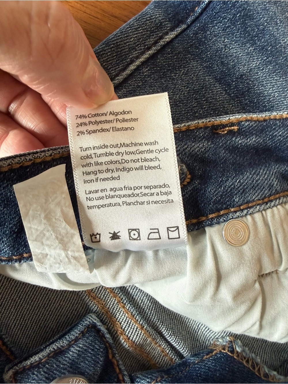 Risen by W.O. Denim Dark Blue Washed Cutoff Jean Shorts - Picture 9 of 14